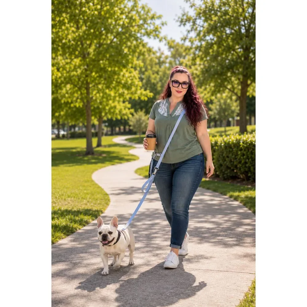 Hands Free Dog Leash 4-in-1 Crossbody Waist Adjustable 4.7-7.2FT Traffic Handle